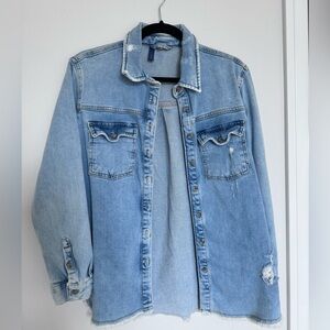 Pilcro Distressed Denim Button Down - S